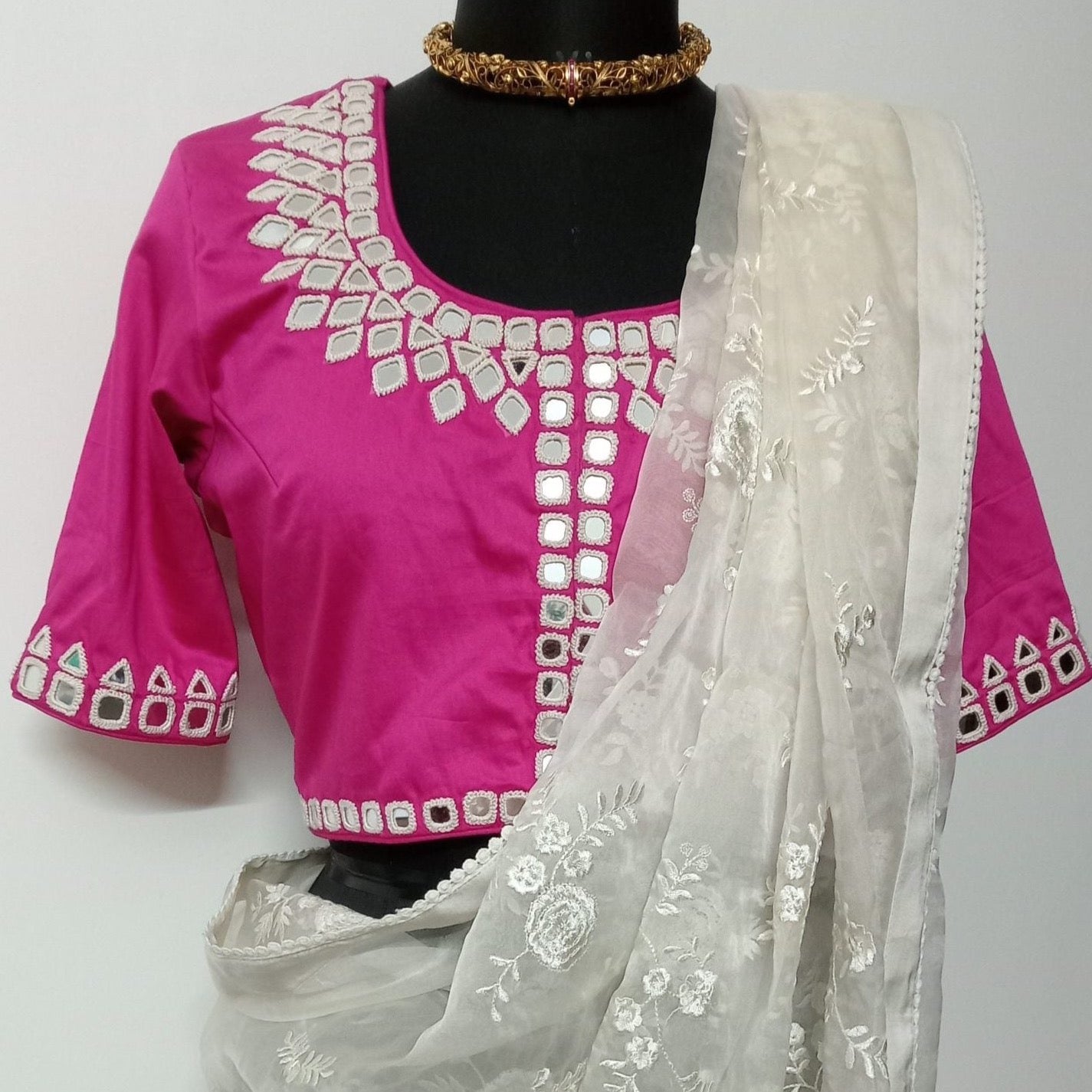  Rani Heavy Mirrorwork Blouse Combo