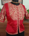 Buy Red Gaji Silk Aari Work Blouse Combo | Perfect for B2B Orders