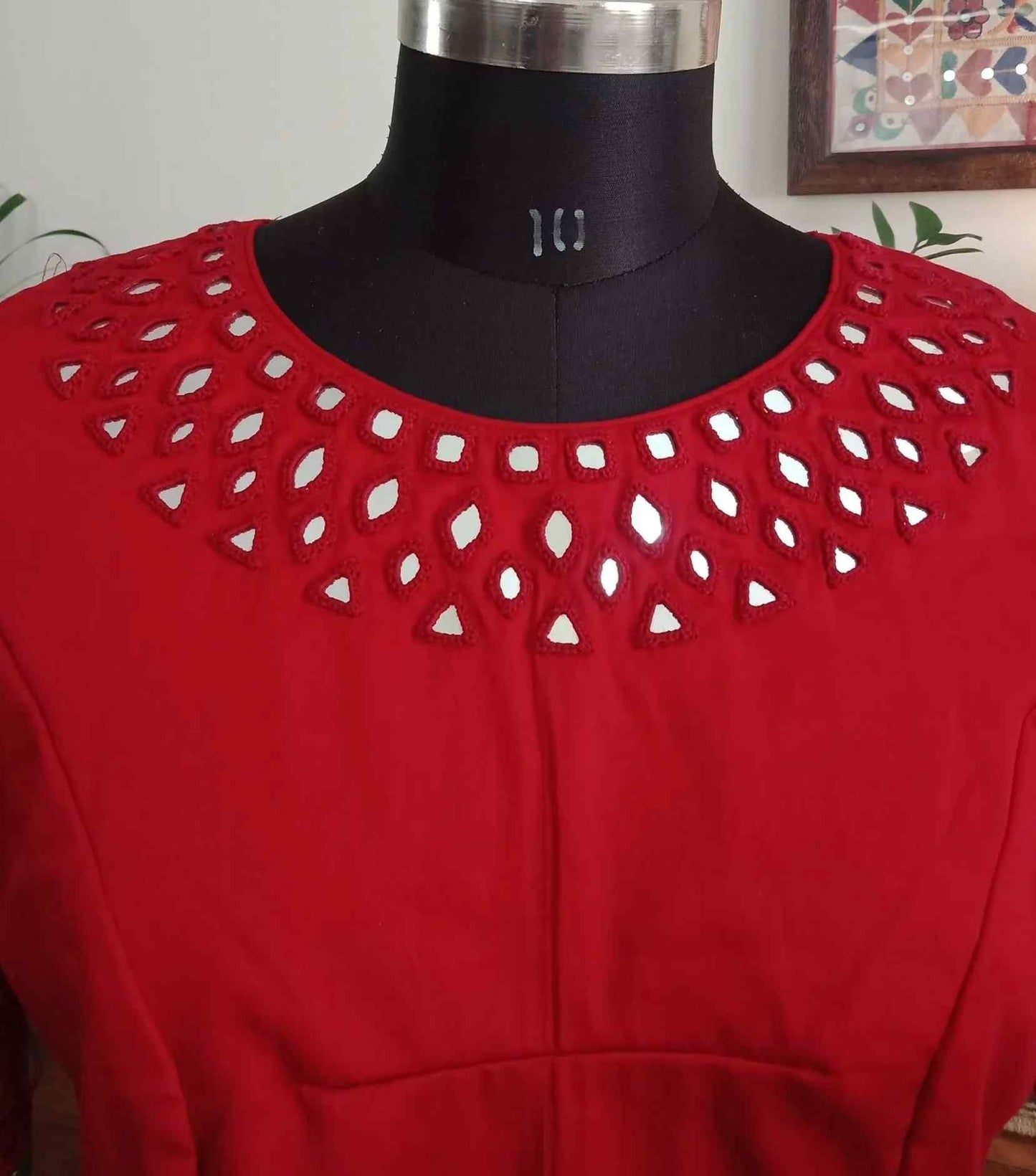 Red Mirrorwork Blouse