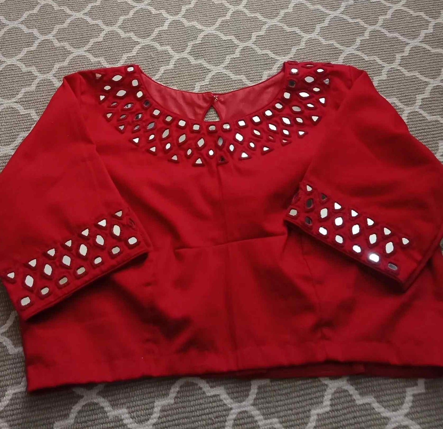 Red Mirrorwork Blouse