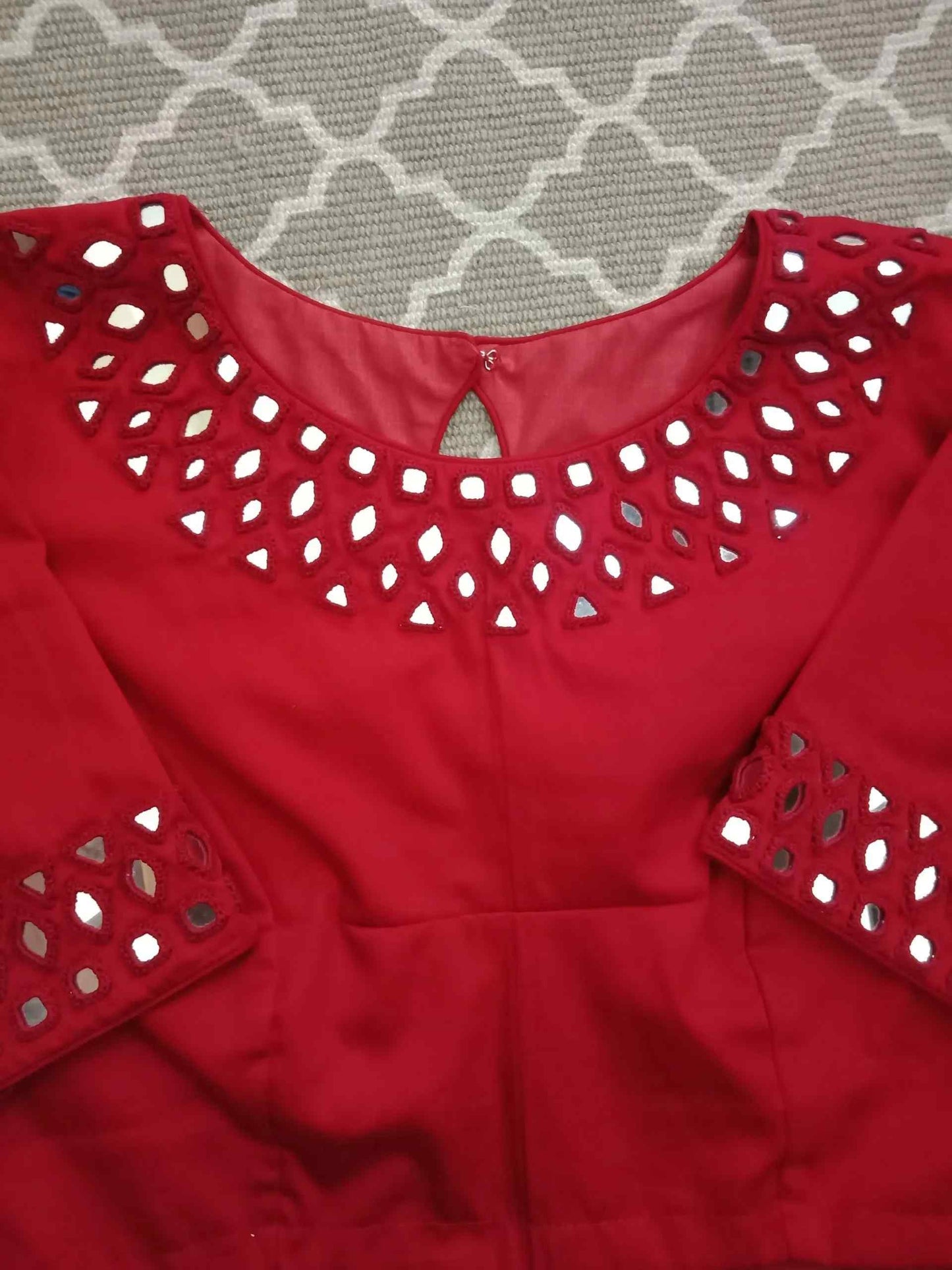 Red Mirrorwork Blouse