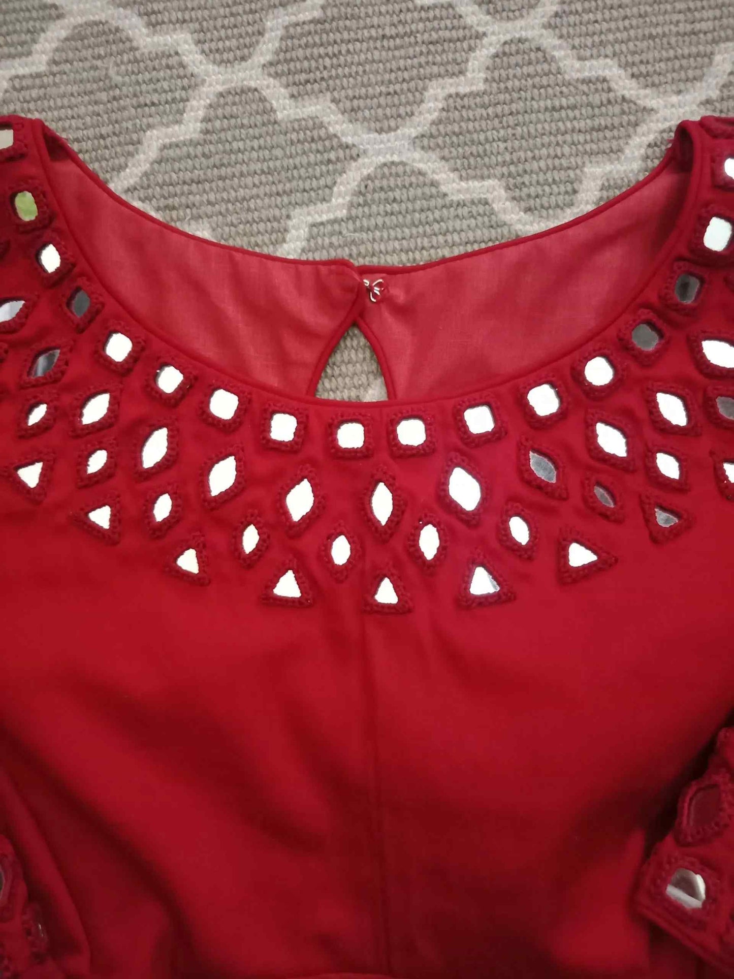 Red Mirrorwork Blouse