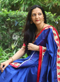 Buy Royal Blue Chanderi Saree | Godhuli