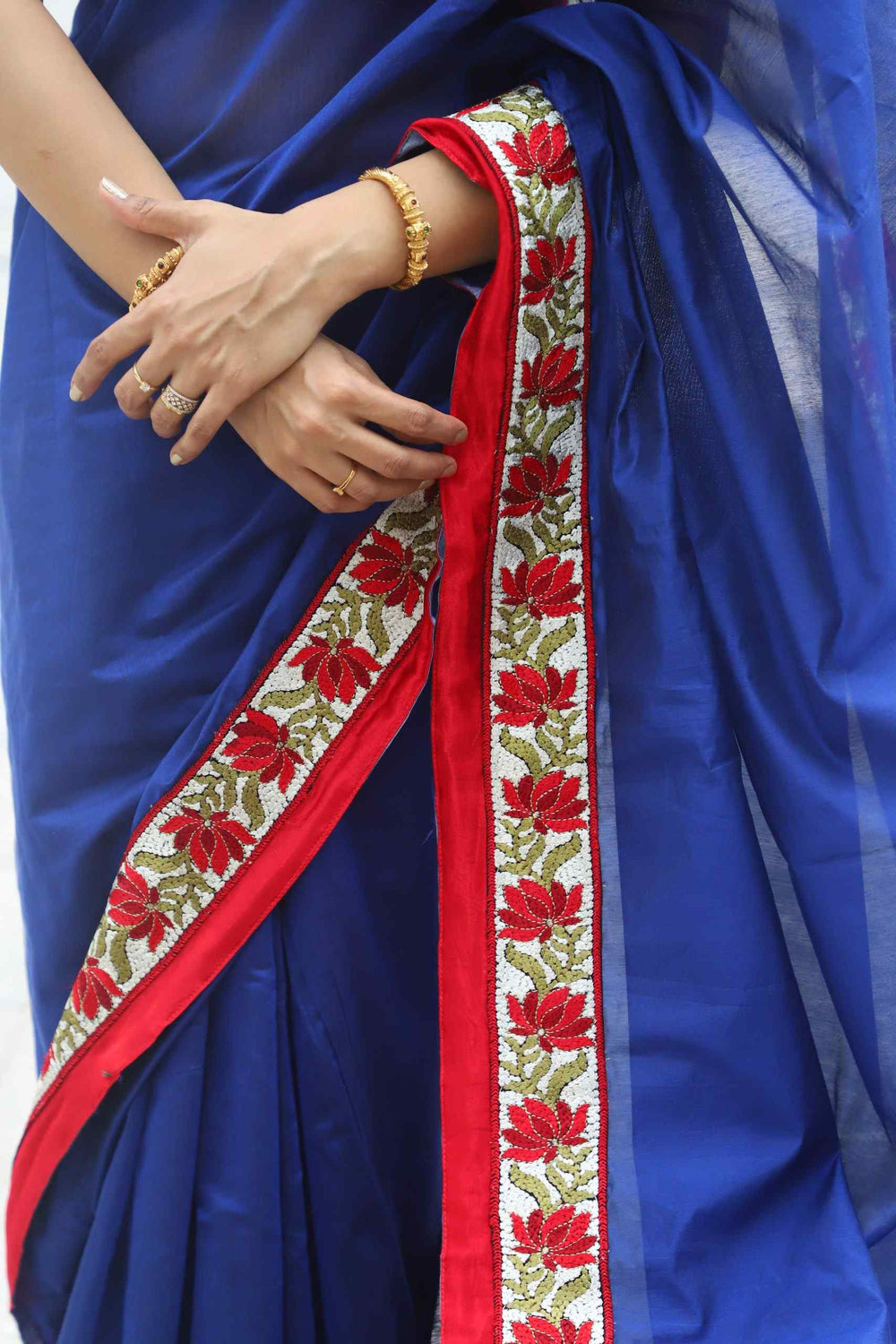 Buy Royal Blue Chanderi Saree | Godhuli