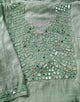 Buy Sage Green Linen Kurta with Mirror Work | Godhuli