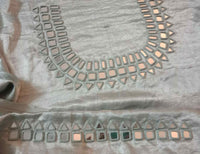 Buy Silver Ash Grey Gaji Silk Mirrorwork Blouse Combo | Perfect for B2B Orders