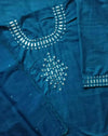 Buy Teal Blue Mirror Work Suit Set | Godhuli