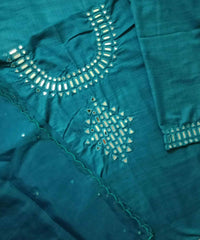 Buy Teal Blue Mirror Work Suit Set | Godhuli