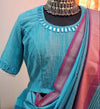 Buy Turquoise Plain Mirror Work Blouse Combo | Perfect for B2B Orders